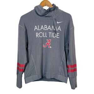 Nike Dri Fit Roll Tide Pullover Long Sleeve Jersey Funnel Neck Tee Crimson - S